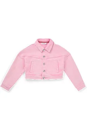 HUGO BOSS Kinderjasje van overgeverfd denim van stretchkatoen