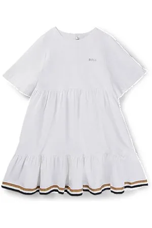 HUGO BOSS Kinderjurk met kortere mouwen, kenmerkende strepen en logo