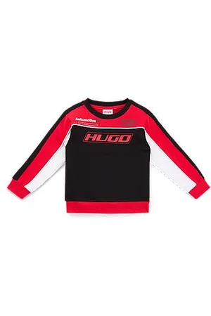 HUGO BOSS Kindersweater van een katoenmix met race-geïnspireerde details