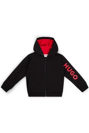 HUGO BOSS Kinderhoodie met rits en logo op de mouw