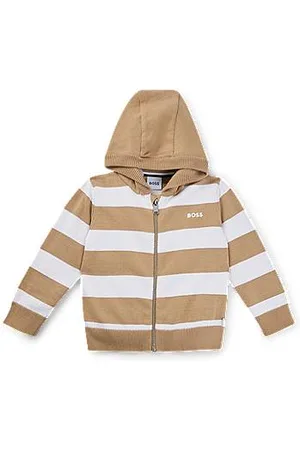 HUGO BOSS Gestreept kindervest van katoen met logoprint