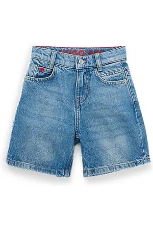 HUGO BOSS Loose-fit kindershorts van blauw denim