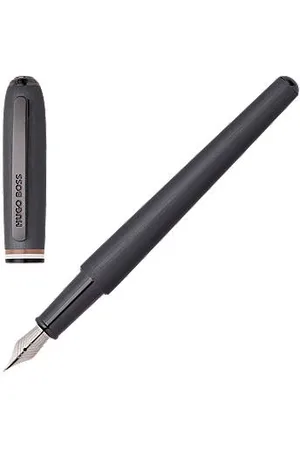 HUGO BOSS Geborstelde vulpen met kenmerkende streep op de middenring