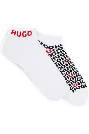 HUGO BOSS Set van twee paar enkelsokken met logo’s van een katoenmix