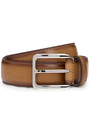 HUGO BOSS Riem van Italiaans leer met contraststiksels