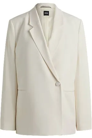 HUGO BOSS Relaxed-fit blazer met opvallende knoop