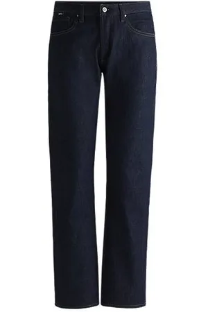HUGO BOSS Straight-fit jeans van comfortabel, ruw-blauw stretchdenim