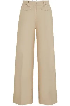 HUGO BOSS Relaxed-fit broek van een katoenmix