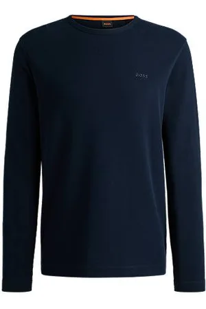 HUGO BOSS Regular-fit T-shirt van een katoenmix met logostiksel