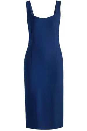 HUGO BOSS Midilange figuuraccentuerende jurk van stretchmateriaal