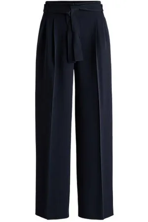 HUGO BOSS Relaxed-fit broek van kreukbestendige Japanse crêpe