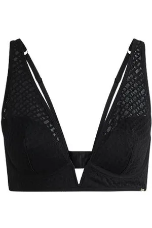 HUGO BOSS Driehoekige beha van monogramkant met metalen logodetail
