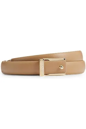 HUGO BOSS Riem van Italiaans leer met logolus
