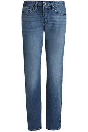 HUGO BOSS Straight-fit jeans van vervaagd comfortabel stretchdenim