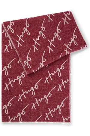 HUGO BOSS Sjaal van een wolmix met logodetail