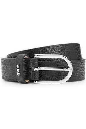 HUGO BOSS Riem van Italiaans generfd leer met logolus