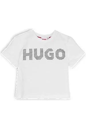 HUGO BOSS Katoenen T-shirt voor kinderen met studs logo