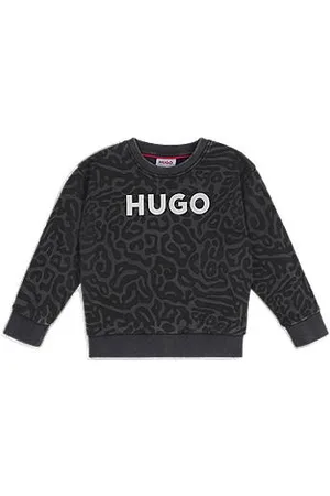 HUGO BOSS Kindersweater met luipaardprint en rits achter