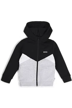 HUGO BOSS Kinderhoodie met rits, color-blocking en logo