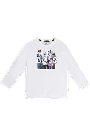 HUGO BOSS T-shirt voor kinderen met lange mouwen en nieuw artwork