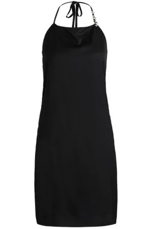 HUGO BOSS Jurk van satijn met halterbandjes en kristallen detail