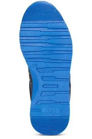 HUGO BOSS Kindersneakers van verschillende materialen met leren details