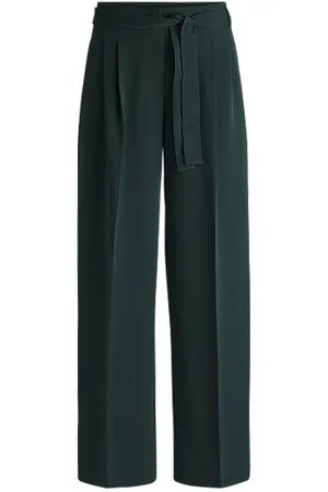 HUGO BOSS Relaxed-fit broek van kreukbestendige Japanse crêpe