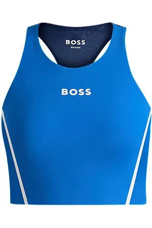 HUGO BOSS Kortere top van stretchjersey met meshdetails