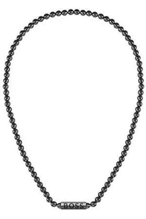 HUGO BOSS Halsketting met kraaltjes en achthoekige sluiting met merkaccent