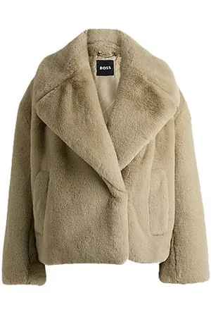 HUGO BOSS Kortere mantel van pluche teddy