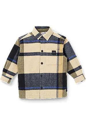 HUGO BOSS Kinderoverhemd van geruite katoen met logozakje