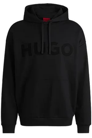 HUGO BOSS Oversized-fit hoodie van katoenen sweatstof met ton-sur-ton logo