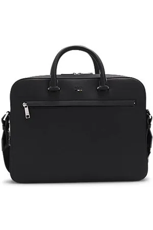 HUGO BOSS Aktetas van generfd imitatieleer met kenmerkende details