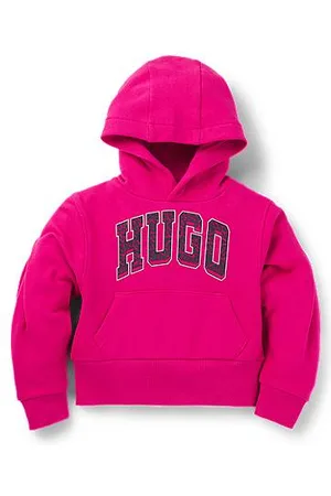 HUGO BOSS Kinderhoodie van een katoenmix met logo in collegestijl