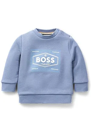 HUGO BOSS Fleece sweatshirt voor kinderen van een katoenmix met logo-artwork