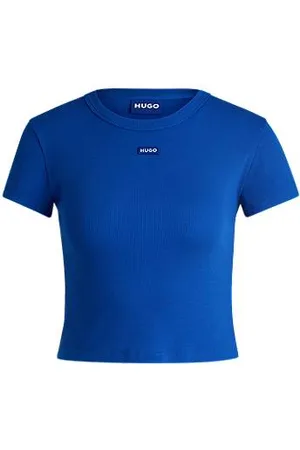 HUGO BOSS Slim-fit T-shirt van stretchkatoen met logolabel