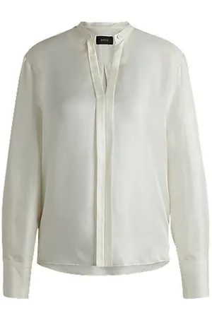 HUGO BOSS Relaxed-fit blouse van Italiaanse zijde