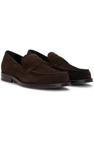 HUGO BOSS Dressletic-loafers van suède met uitsparing