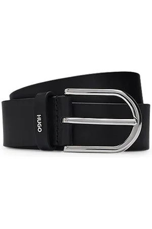 HUGO BOSS Leren riem met logoletters op de lus