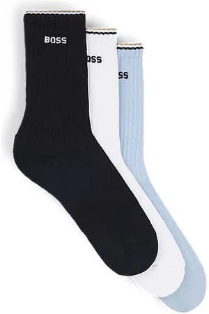 HUGO BOSS Set van drie paar korte sokken met logo’s van een katoenmix
