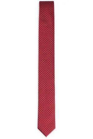HUGO BOSS Stropdas van zijde met geometrisch jacquarddessin