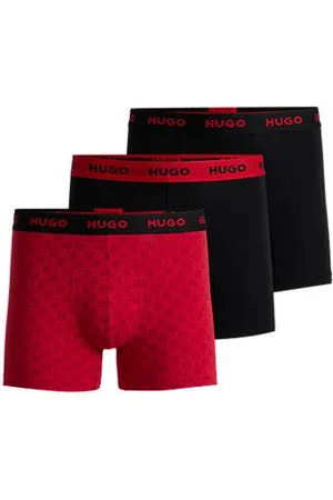 HUGO BOSS Set van drie boxershorts met logo’s van stretchkatoen