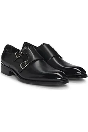HUGO BOSS Schoenen van gepolijst leer met dubbele gesp