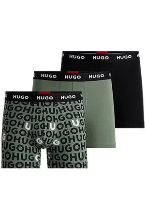 HUGO BOSS Set van drie boxershorts met logo’s van stretchkatoen