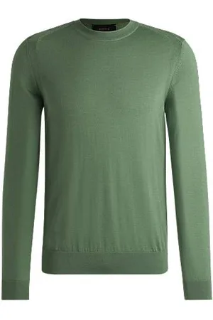 HUGO BOSS Regular-fit trui van wol, zijde en kasjmier