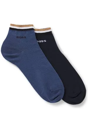 HUGO BOSS Set van twee paar korte sokken met kenmerkend gestreepte boorden