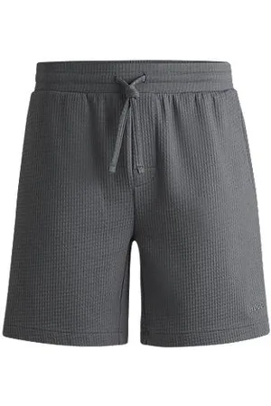 HUGO BOSS Pyjamashort met wafelstructuur en logostiksel