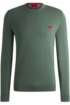 HUGO BOSS Trui van katoen met rood logolabel