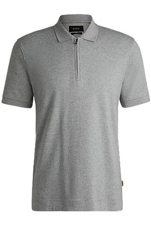 HUGO BOSS Polo met ritskraag van katoen en kasjmier