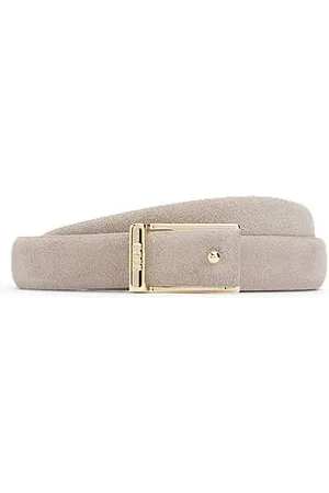 HUGO BOSS Riem van Italiaanse suède met logogesp
